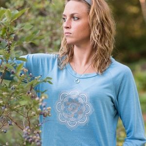 Om Long Sleeve Tee Blue